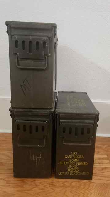 Large ammo cans  17&quot;L x 7&quot;W x 14&quot;D  steel 3 total