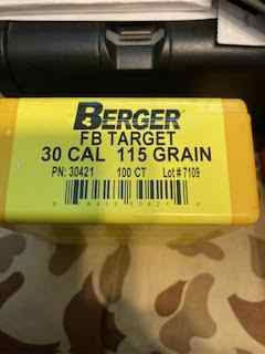  Berger Bullets for Reloaders  , 100 ct . $25.00