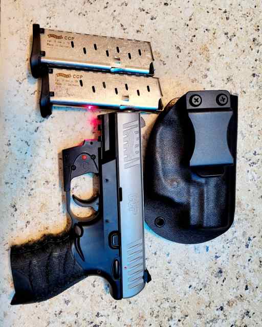 Walther CCP M2 9mm W/Laser, holster, 2 mags-$300