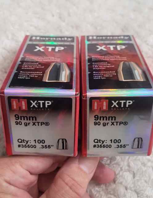 Hornady 90 grain XTP 9mm Hollow point bullets